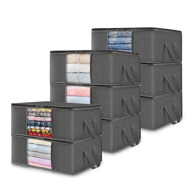 Clothing Storage Bag Large Capacity Transparent Window Storage Box 35L 8Pcs - Shop at LoveMi