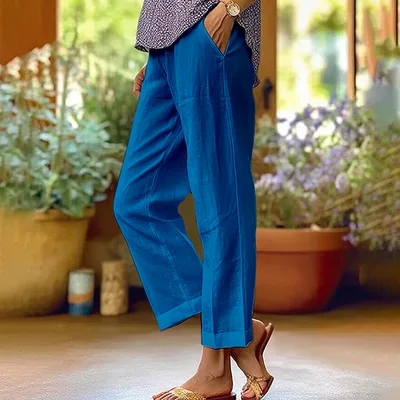 Women's Beach Leisure Vacation Trousers Casual Pants Zw25072401 4Xl - Shop at LoveMi