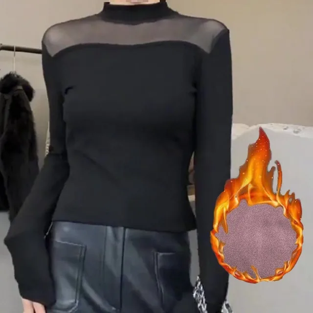 Women's Clothing Turtle Neck Thermal Underwear H004 Mesh Black Vans - Shop at LoveMi