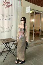 Long Suspender Skirt-S