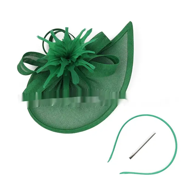 Linen Horse Racing Top Hat Hair Accessories Dark Green - Shop at LoveMi