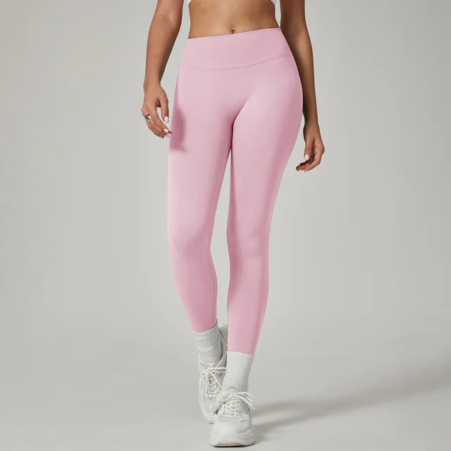 Waist matching Peach Hip Yoga Trousers Pink - Shop at LoveMi