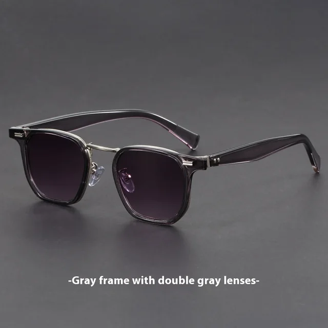 Hawksbill Retro Myopia Glasses Women Can Be Equipped With Degrees Handmade Gray Frame Double Gray Sheet - Shop at LoveMi