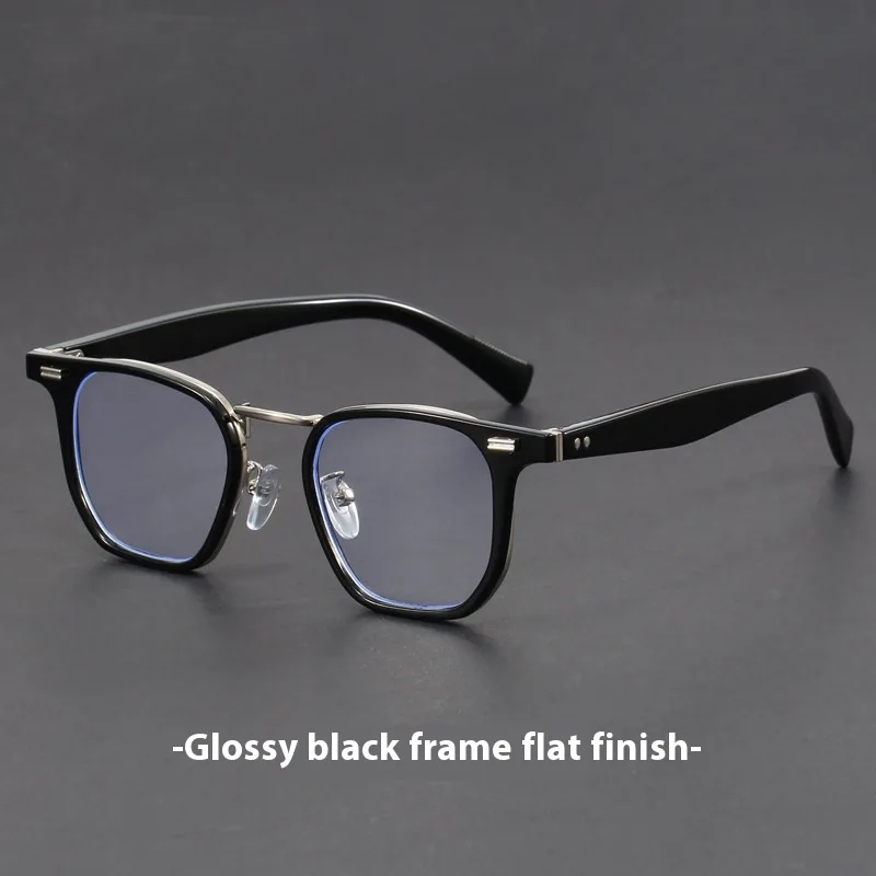 Hawksbill Retro Myopia Glasses Women Can Be Equipped With Degrees Handmade - Leopard Print Frame - View 1