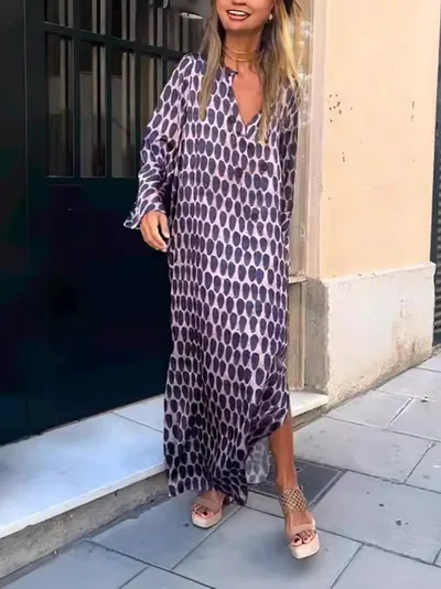 Slit Pullover Long Sleeve Slit V neck Shirt Skirt Crinolines Long Dress Purple - Shop at LoveMi