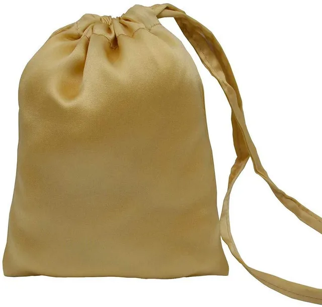 Silk Buggy Silk Pocket Eye Mask Jewelry Cosmetic Bag Champagne - Shop at LoveMi