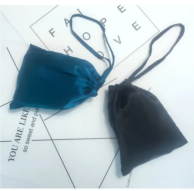 Silk Buggy Silk Pocket Eye Mask Jewelry Cosmetic Bag Hole Blue - Shop at LoveMi