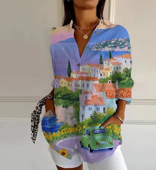 Women's Floral Casual Shirt - 1D838Color