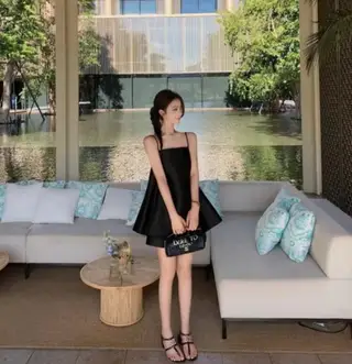 Sleeveless Tube Top Top All-matching Casual Shorts Two-piece Set - Black