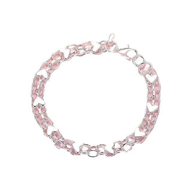 925 Silver Women's Love Couple's Bracelet Jewelry Lh006 Heart Bracelet - Shop at LoveMi