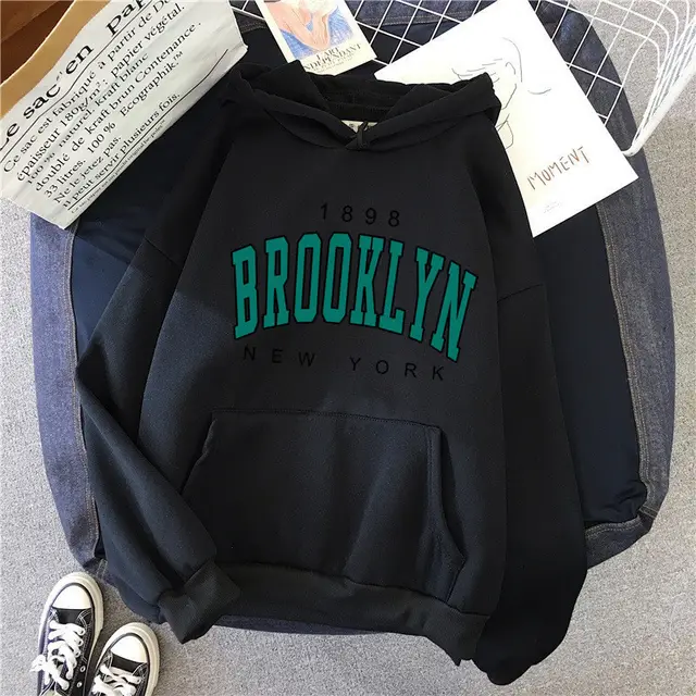 Women's Printed Couple Pullover Sweatshirt Loose Black - Shop at LoveMi