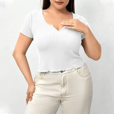 Breathable Slim Temperament Solid Color T shirt Top White - Shop at LoveMi