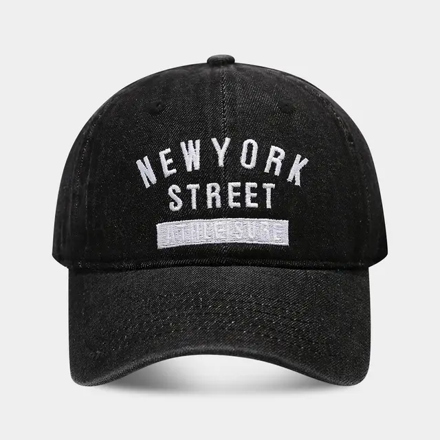 Letter Embroidered Peaked Cap Spring And Summer Outdoor Sports Fashion Sun Hat Black - Shop at LoveMi