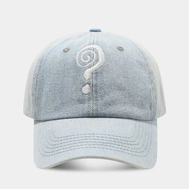 Creative Denim Question Mark Pattern Baseball Cap Light Blue - Shop at LoveMi