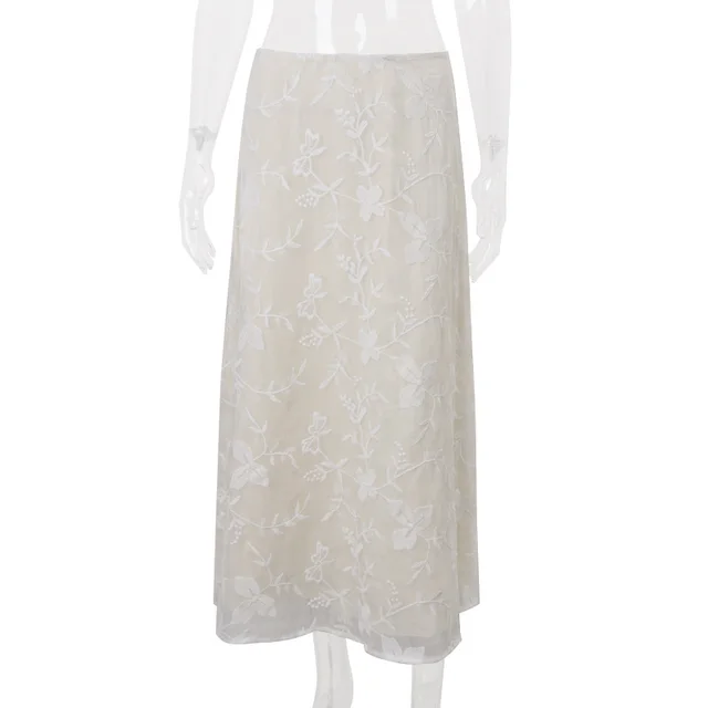 Sexy Low Waist Crocheted Flower Fashion Temperament Slim Skirt White - Shop at LoveMi