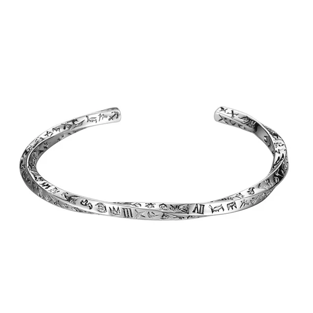 S925 Sterling Silver Mobius Bracelet For Women Retro Silver - Shop at LoveMi
