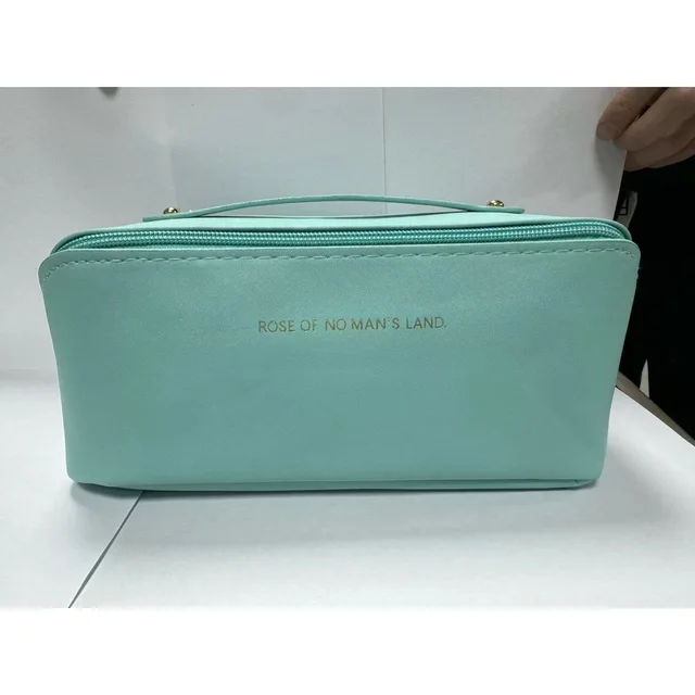 Portable Travel Large Capacity Polyurethane Pillow Cosmetic Bag Mint Green - Shop at LoveMi