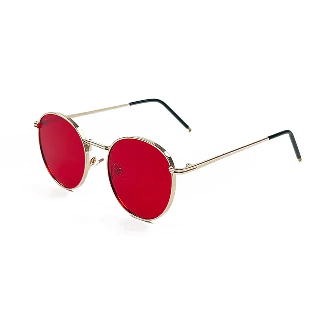 Sunglasses Women's High grade Resin Metal Gold Frame Red - Shop at LoveMi