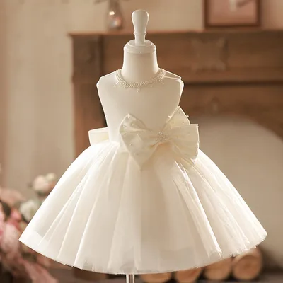Girl Host Piano Performance Costume Chemical Fiber Blending Light Champagne Color 130Cm - Shop at LoveMi