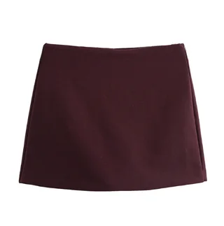 Women's Fashion Waist-controlled Slim-fit Multi-color Culottes - Dark Red