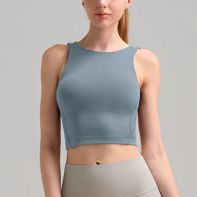 High Collar Women's Yoga Vest Workout Bra Brushed Soft Glutinous Sports Underwear Bx01 Belgium Blue Cattle - Shop at LoveMi