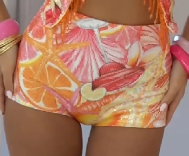 Female Tassel Print Fashion Individual Casual Suit Shorts - Shop at LoveMi