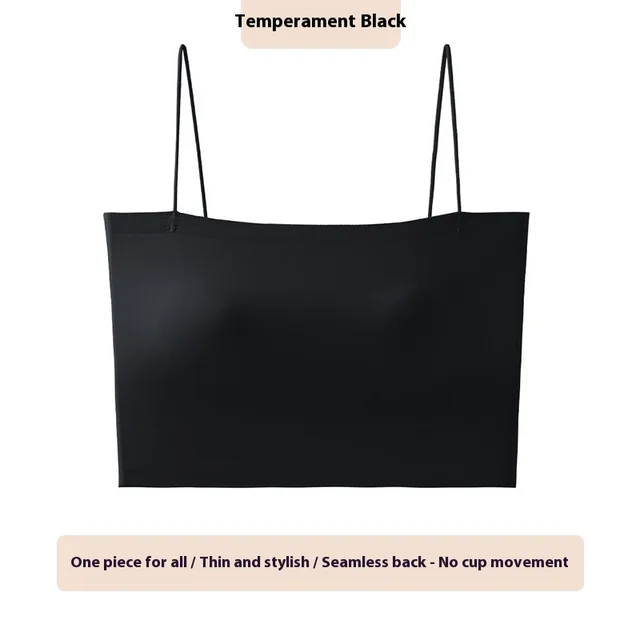 Women's Solid Color Chest Cushion Beautiful Back And Strapless Black - Shop at LoveMi