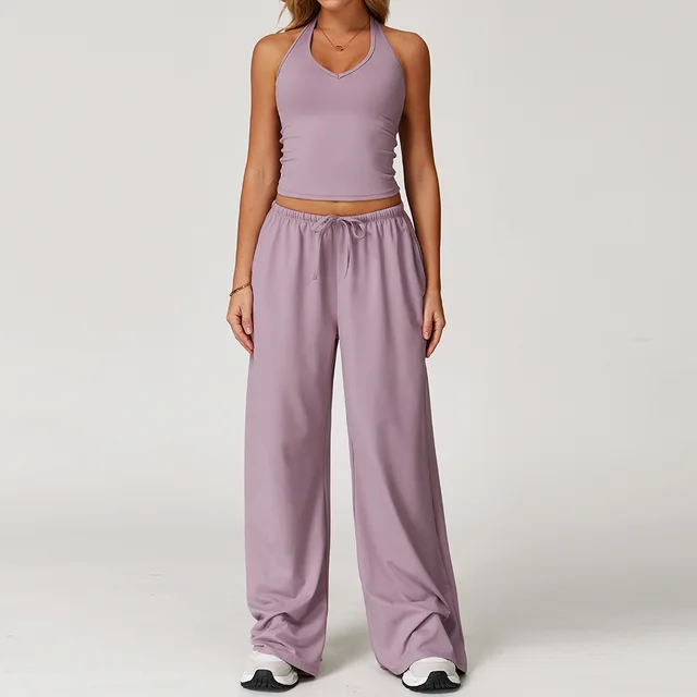 Leisure Running Fitness Clothes Quick drying Beauty Back Sling Sports Suit Aromatherapy Purple - Shop at LoveMi