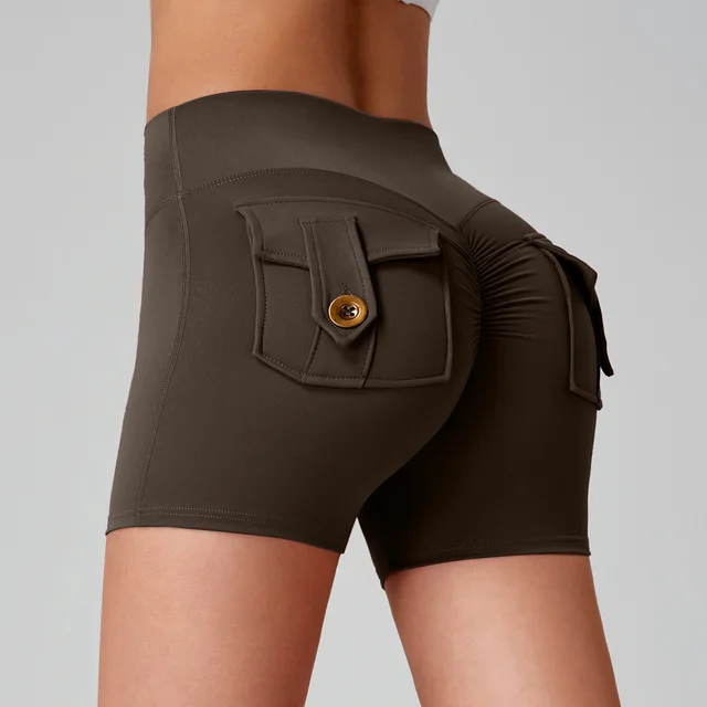 Naked Women Feeling High Elastic Running Quick drying Pants Dark Coffee - Shop at LoveMi