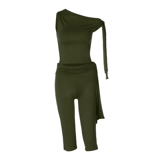 Top Slimming Lace Up Shorts Set Green - Shop at LoveMi