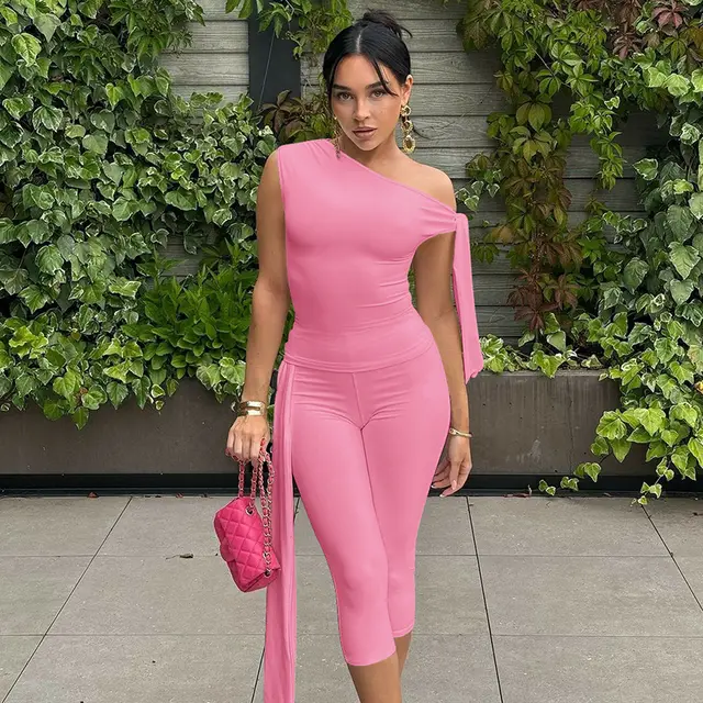 Top Slimming Lace Up Shorts Set Pink - Shop at LoveMi