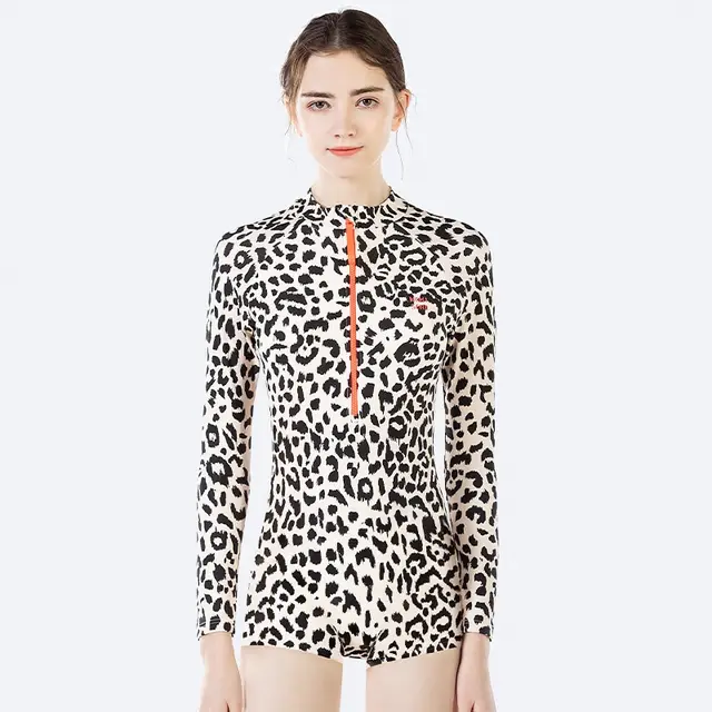Leopard Print Long Sleeve Parent child Swimwear Adult - Shop at LoveMi