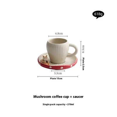 Mushroom Ceramic Tea Kettle Coffee Set Coffee Cup And Saucer - Shop at LoveMi