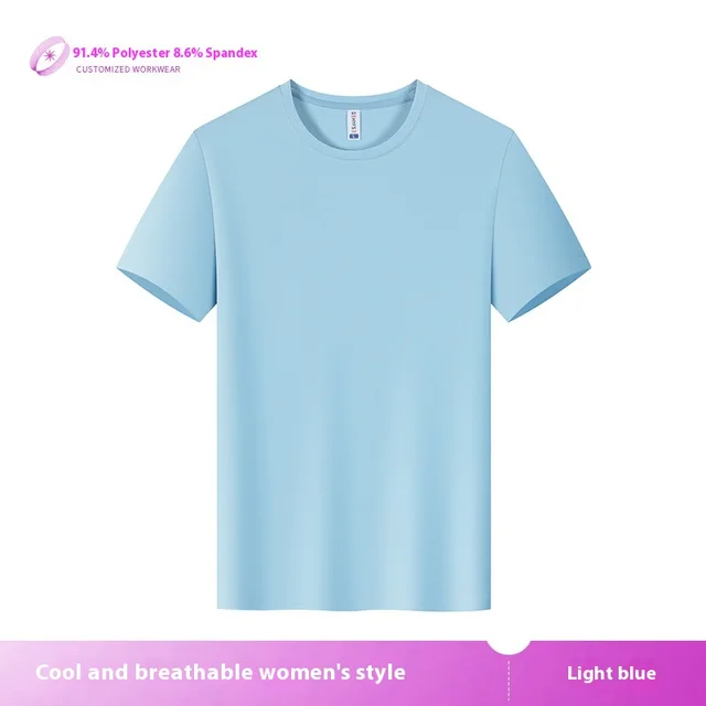 Couple's Sports Quick drying T shirt Ice Silk Mesh Outdoor 2501 Women'S & Light Blue - Shop at LoveMi