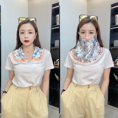 Female Printed Breathable Eye Corner Protection Summer Sunscreen Mask Exotic Flowers - Shop at LoveMi