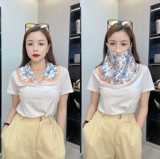 Female Printed Breathable Eye Corner Protection Summer Sunscreen Mask Exotic Flowers - Shop at LoveMi