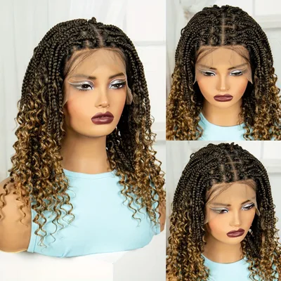 Three strand Braid Fly Full Lace Synthetic Wigs T27 Gradient Gold - Shop at LoveMi