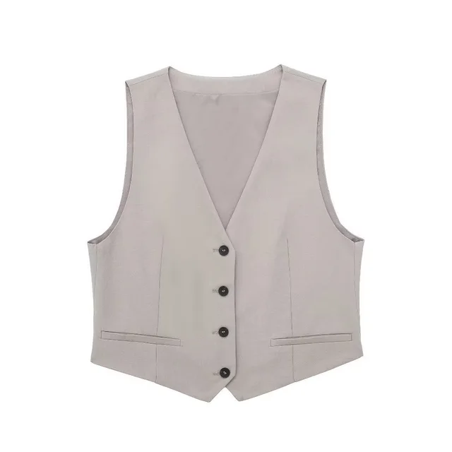 Women's Solid Color Slim fit Short Vest Unisex Style Trousers Vest - Shop at LoveMi