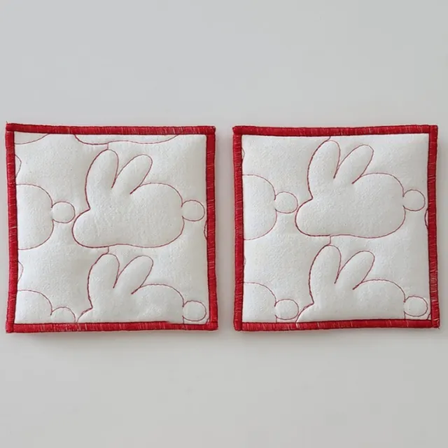 Quilted Cotton Coaster Cloth Anti scald Thermal Pad Red - Shop at LoveMi
