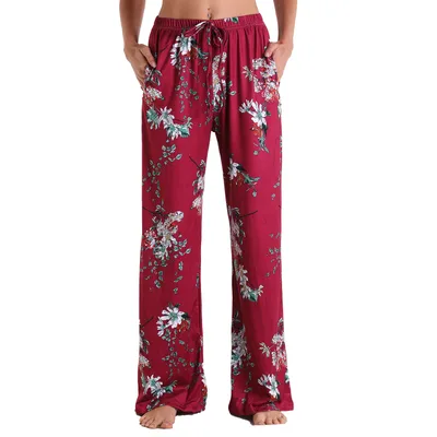 Stretch Cotton Straight leg Pants Printing Elastic Cord Trousers 3022Style - Shop at LoveMi