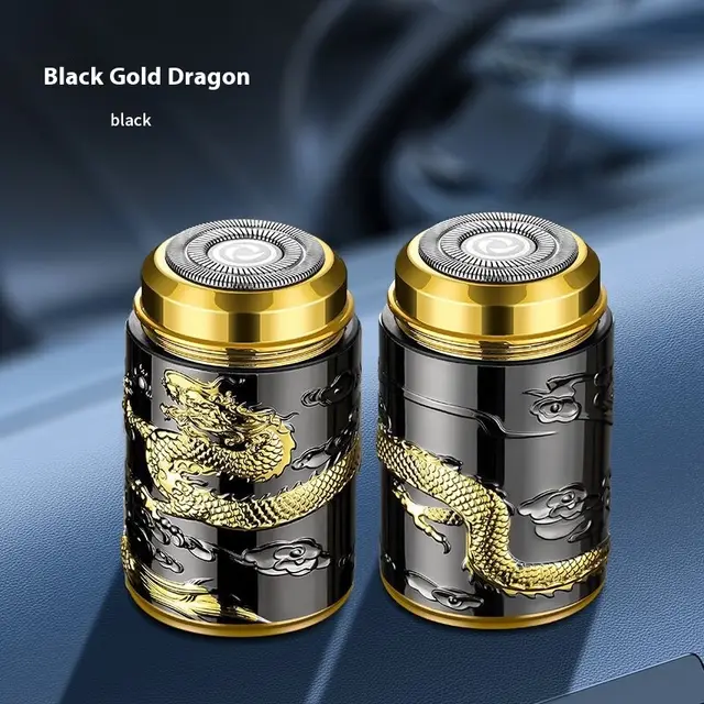 Body Three dimensional Relief Dragon Pattern Electric Shaver Black Gold Dragon - Shop at LoveMi