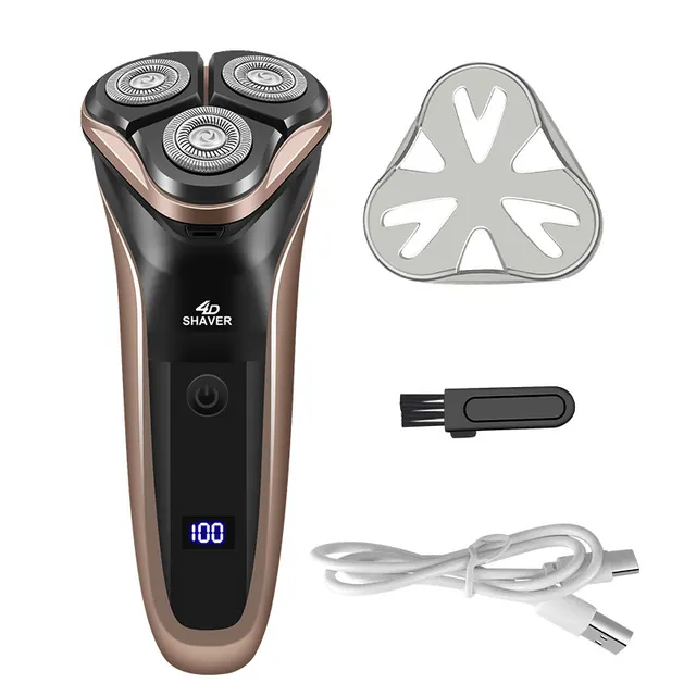 Three Cutter Head Double Ring Floating Men's Shaver Black - Shop at LoveMi