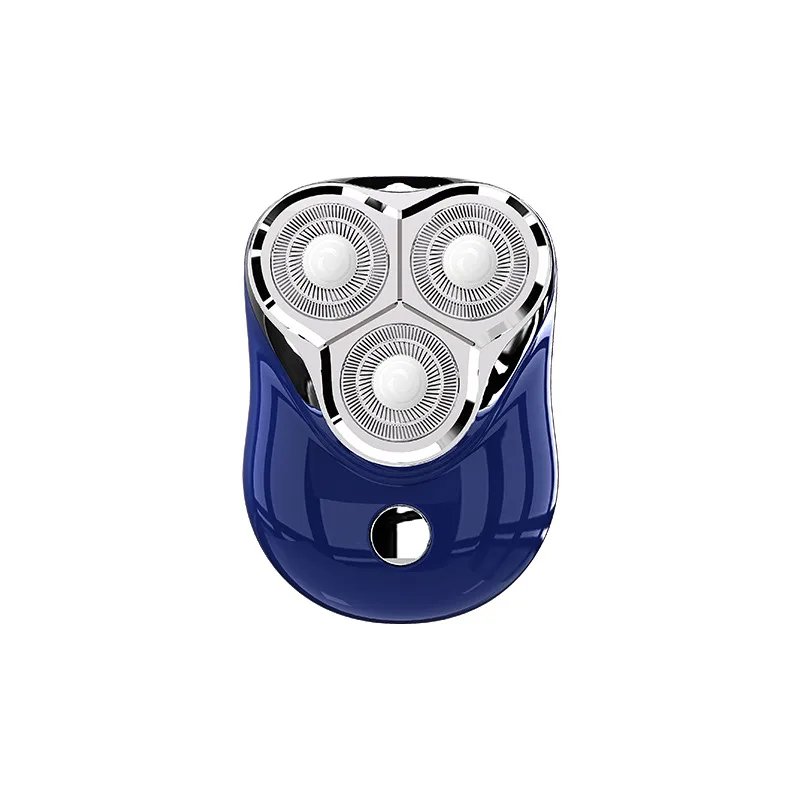 Electric Magnetic Suction Floating Three-blade Shaver - Deep Blue