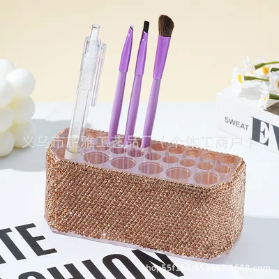 Household Diamond Makeup Pen Holder Champagne Gold Clay - Shop at LoveMi
