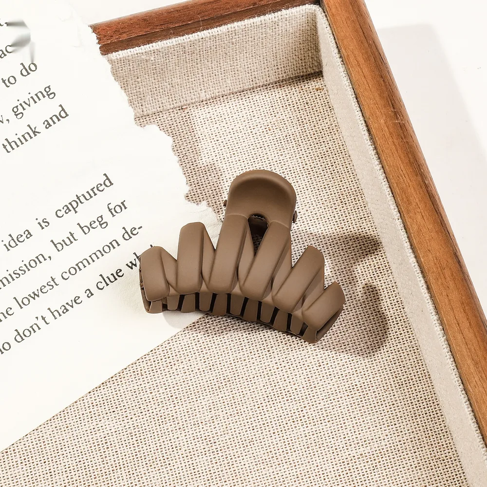 Frosted Hair Clip Cute Hair Updo Grip Women's High Hair Accessories - Corrugated Milk Coffee - View 1