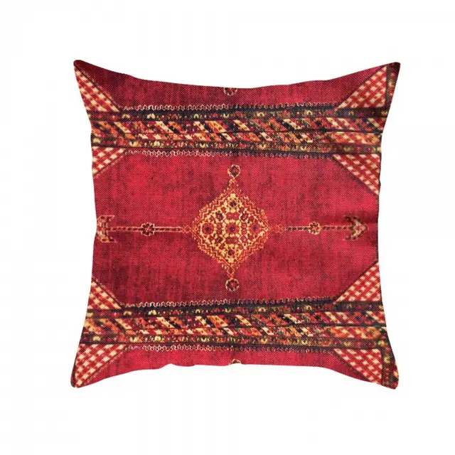 Red Pattern Turkish Persian Carpet Linen Pillow Cover Yx20164 - Shop at LoveMi