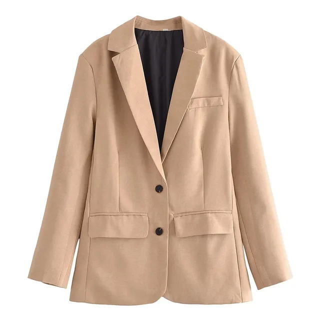 Autumn And Winter New European And American Style Fashion Single breasted Suit Jacket For Women Khaki - Shop at LoveMi