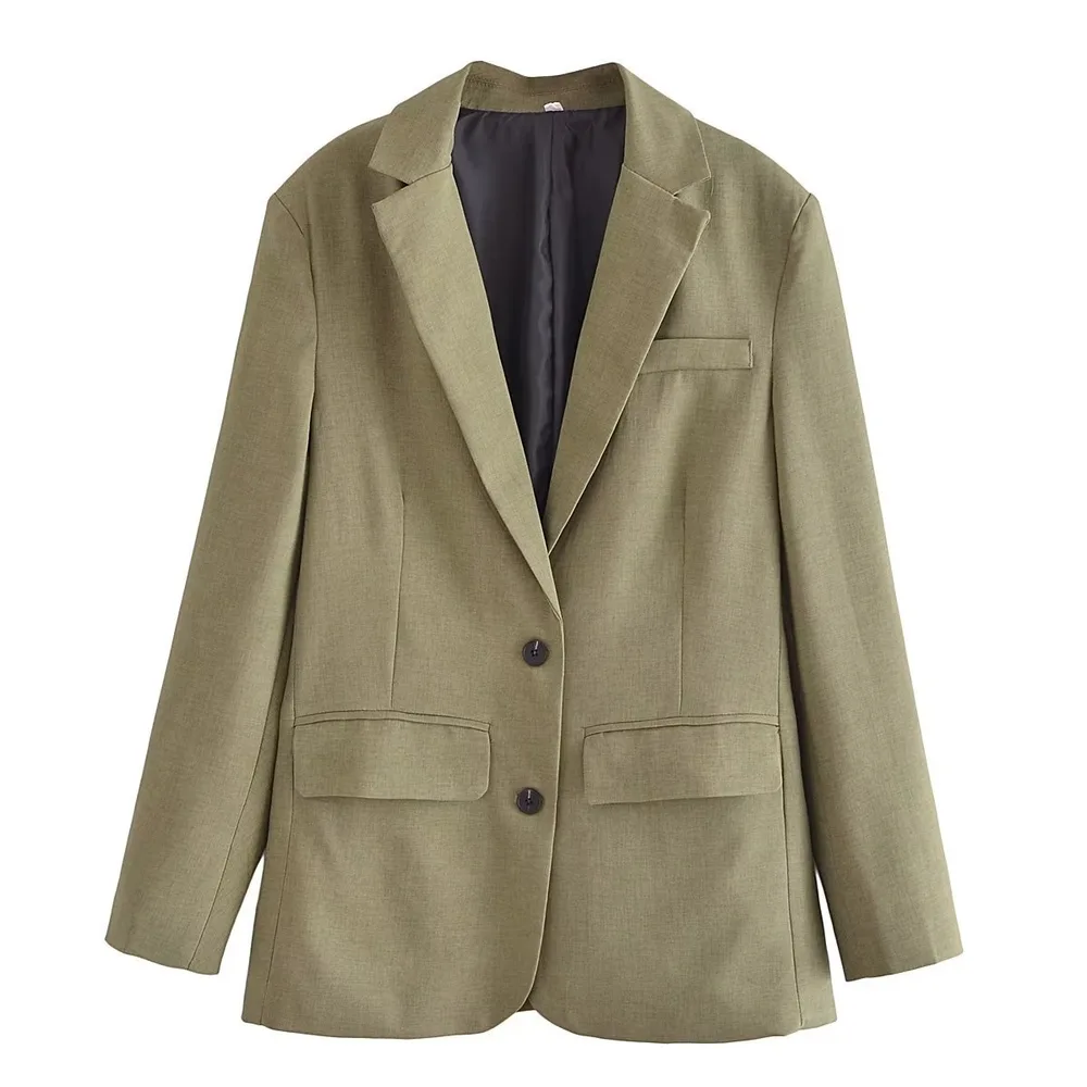 Autumn And Winter New European And American Style Fashion Single-breasted Suit Jacket For Women - Olive - View 1