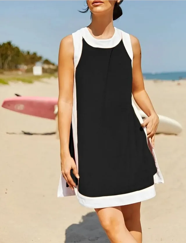 Women's Casual Sleeveless Top With Pocket Shorts Suit Black - Shop at LoveMi
