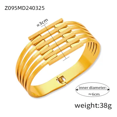 Fashion New Personalized Titanium Steel Gold plated Diamond Geometric Bracelet Z095 Gold Bracelet - Shop at LoveMi